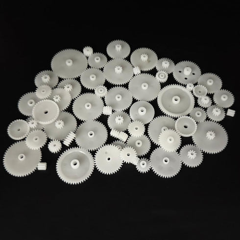 VBezbojny 58PCS 0.5 Set (58) Module Plastic Gear Single Double Reduction Motor Gear for DC Motor DIY Model Car Truck