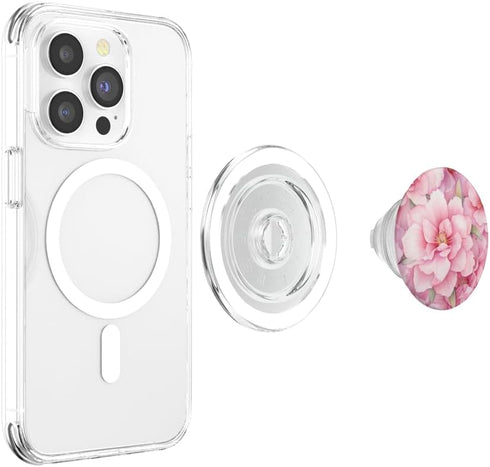 Watercolor Pink Flower Pattern Floral PopSockets MagSafe PopGrip for iPhone