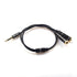 REXUS Black 3.5mm Y Splitter Stereo Audio Cable, 4-Pole Male to 2 Female for Headphone, Compatible with Mobile Phone