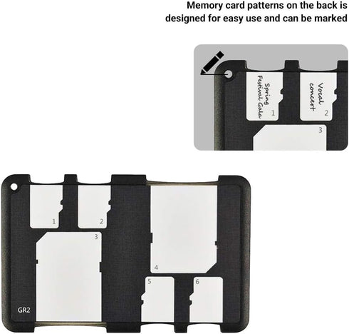 6 Slots SD Micro SD Card Case Storage Organizer, Ultra-Thin Lightweight Credit Card Size for 2 SD SDHC SDXC and 4 Micro