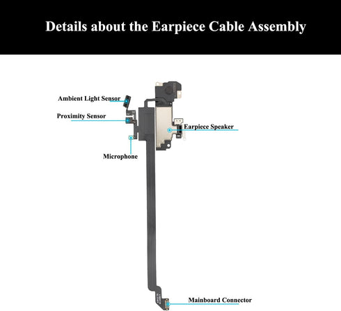 Earpiece Speaker Replacement for iPhone XR, Earspeaker Ear Piece Proximity Light Sensor Flex Cable with Repair Tools