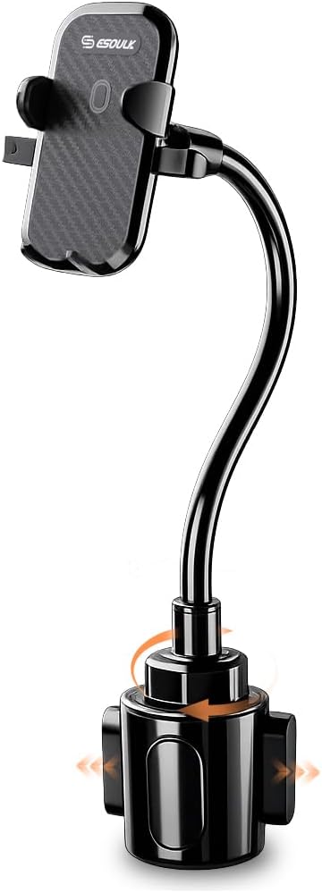 Esoulk Car Cup Phone Holder, Car Phone Holder Cup Holder with 11 Long