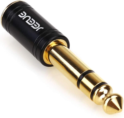 Upgrade 6.35mm(1/4") Male to 3.5mm Female Headphones Adapters, Pure Copper Socket Stereo Jack, Professional Sound, Black