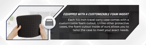 Protective Hard Case with Customizable Foam, 11 Inch Lightweight Hard Shell for Electronics, Makeup & More