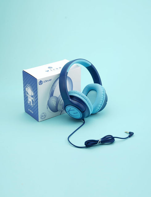 iClever Kids Headphones with Cord, 85dBA Safe Volume Wired Headphones, Over Ear for School, Boys, Girls, Travel
