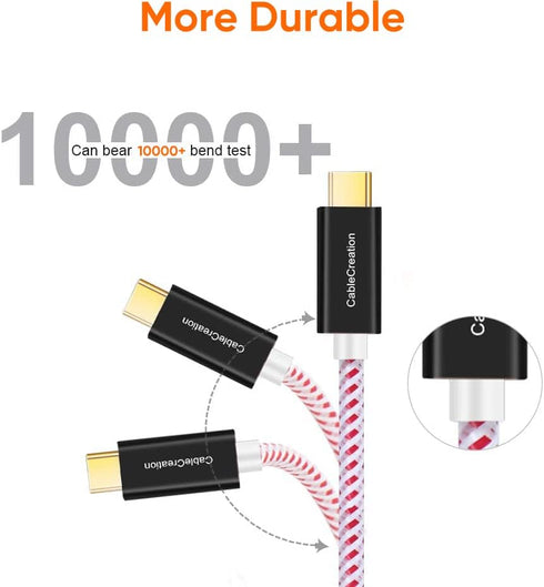 CableCreation Short USB C Cable, 1.6 FT, USB A to USB C, Braided Fast Charging Cable, Compatible with MacBook Air