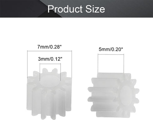 10pcs 12 123A Othmro Plastic Gears Teeth Model Reduction Gear Plastic Worm Gears for RC Car Robot Motor