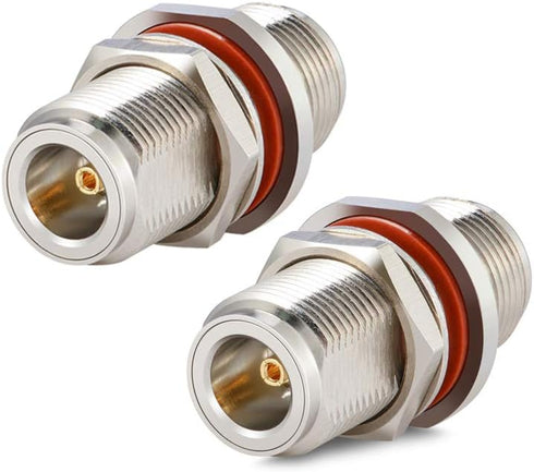 XRDS -RF 2PCS N Female to N Female Bulkhead Connector Coax Bulkhead Connector