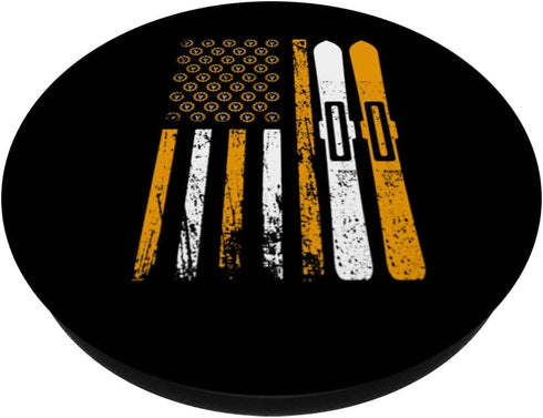 American Sports Flag Construction Tools, Snow Skiing PopSockets Swappable PopGrip