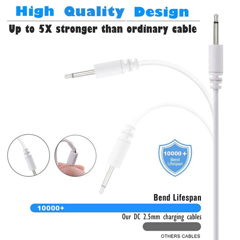2 Pack 2.7ft USB to DC 2.5mm Fast Charger Cable - Replacement Cord Adapter (Not Barrel Jack)