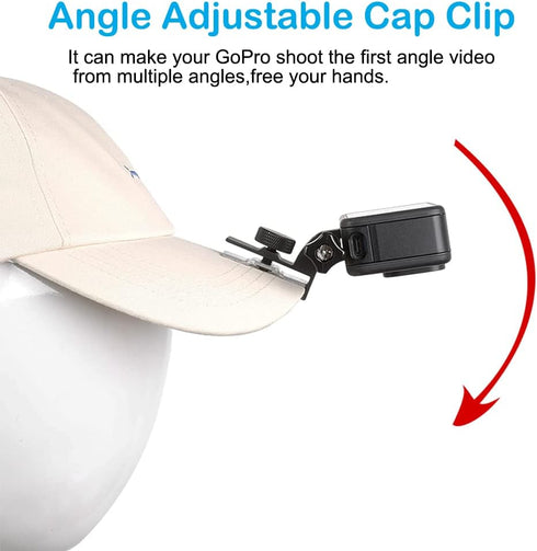 PellKing Baseball Cap Metal Clip Mount for GoPro Hero, DJI Osmo Action, Quick Release