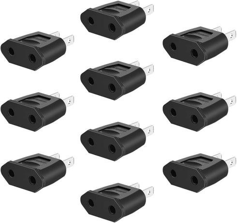 US 2 Pin Plug to EU 2 Hole Socket Power Jack Converter, Travel Adapter for Europe EU Euro to US Charger