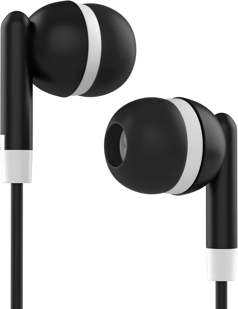 Maeline Bulk Earbuds - Black 10 Pack Wholesale Bundle with 3.5 mm Headphone Plug - Perfect for Retail!