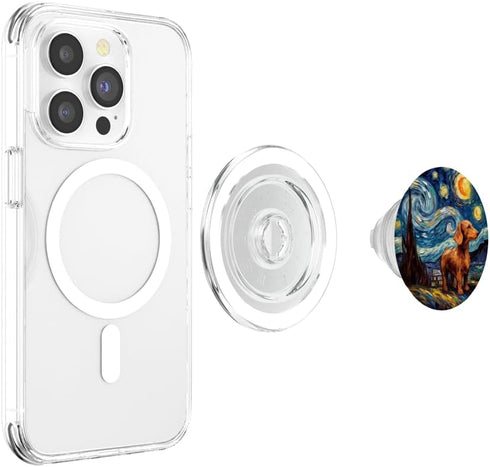 PopSockets MagSafe PopGrip for iPhone - Dachshund Dog Starry Night Van Gogh