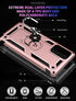 Samsung Galaxy Note 20 Case, Note20 5G Military-Grade Shockproof Cover with HD Screen Protectors, Rose Gold