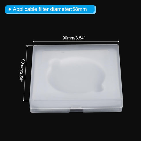 PATIKIL 58mm Lens Filter Case - 2pcs Portable Water Resistant Dustproof Plastic for Photography Filters