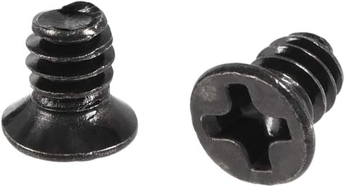 uxcell #6-32 x 13/64" Phillips Flat Head Screws, Black Fasteners for Laptop PC TV Fan Switch, 60pcs