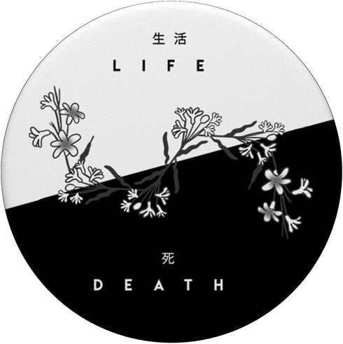 Life Death Flowers Cool Dark Light Minimalist Japanese Gift PopSockets Standard PopGrip
