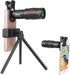 LXSMPWY 64X Zoom Mobile Phone Telephoto Lens with Tripod & Phone Clamp - HD FMC Monocular Lens for Long Distance