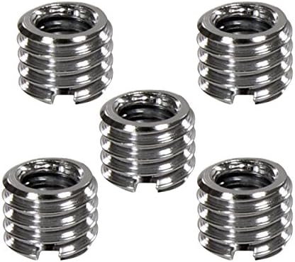 Foto&Tech Metal Tripod Thread Adapter 1/4 inch to 3/8 inch, Easy Mount Screw Adapter for Camera Video Equipment (5
