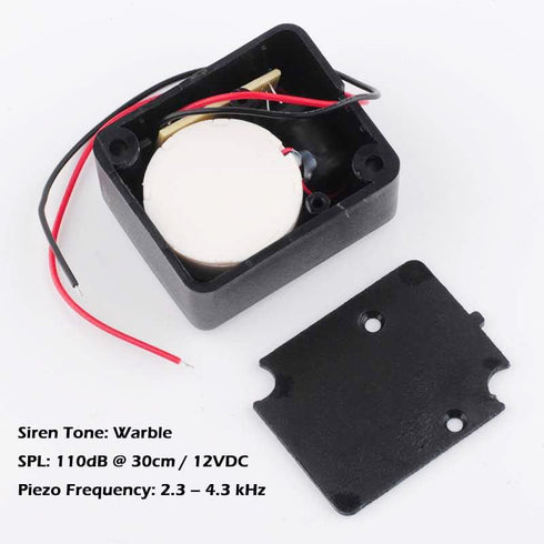 12V DC Mini Piezo Alarm Siren, 110dB High-Decibel Buzzer for Car, Pack of 5