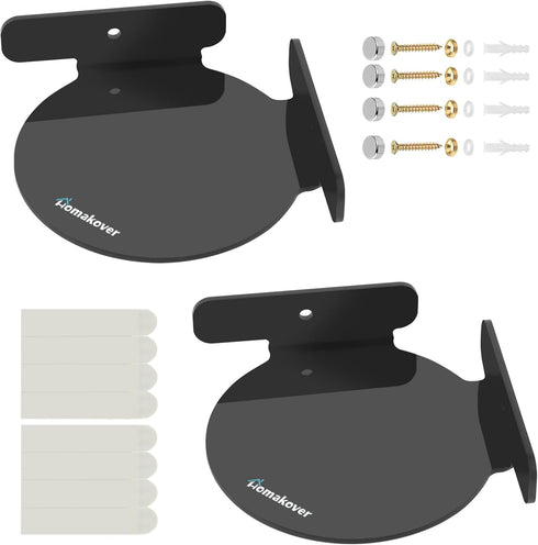 Homakover 2 Pack Acrylic Mini Circular Corner Shelf Mount for Security Cameras, Baby Monitors, Plants & More, Universal
