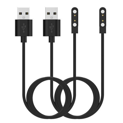 RuenTech 2-Pack Chargers for MOJIAJIZERA Smart Watch, Replacement Magnetic Charging Cable (Black&Black)