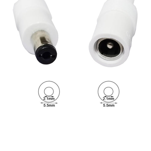 2pcs 1m 3.3ft 12V 5V-24V 5.5mm 2.1mm DC Extension Cable Extension Cord DC Power Cord x DC Jack Plug Adapter Male