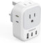TESSAN US to UK Plug Adapter, Type G Travel Adaptor with 4 Electrical