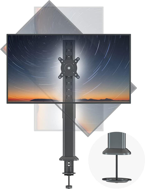 Hemudu Single Tall Desk Monitor Arm Mount Stand Fit for 27 inch to
