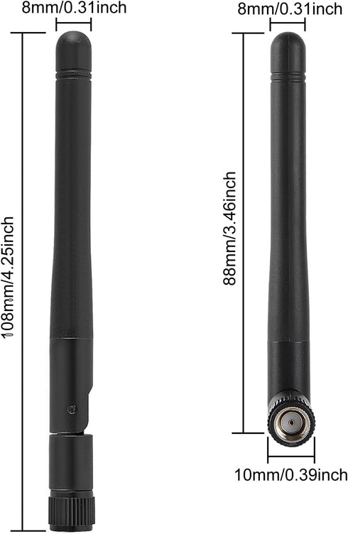 DORHEA 2Pcs 3dBi 2.4GHz 5GHz 5.8GHz Dual Band WiFi Antenna RP-SMA Male Bluetooth Antenna for USB Adapter Camera Video