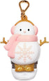 Generic 1oz 2025 Bath and Body Christmas Snowman Hand Sanitizer Holder - Snow Girl w/Gold Snowflake and Pink Scarf