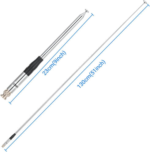 Roniware 27Mhz 9-Inch 51-inch 75-822 75-785 CB Antenna to Telescopic/Rod HT Antennas for Handheld CB Radio with BNC