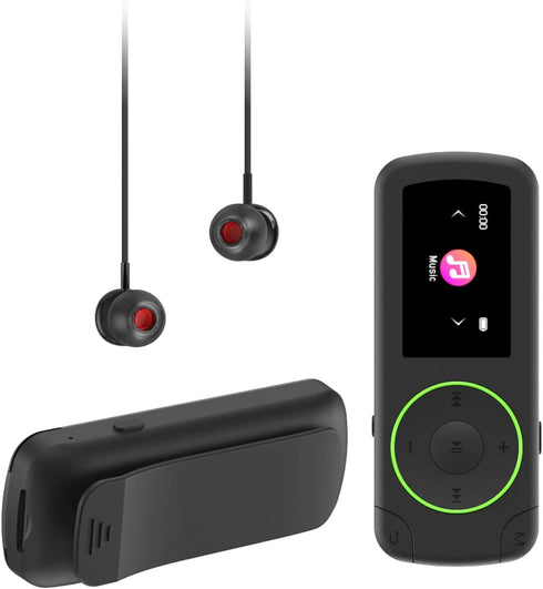 wiwoo 64GB Sport Clip on MP3 Player with Bluetooth- Superlight Mini MP3 Player
