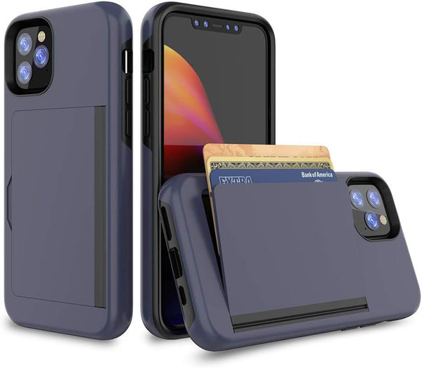 iPhone 11 Pro Case with Card Holder, Credit Card Slot Protective Wallet Case - Grey