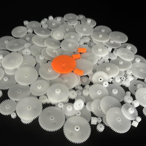 URIMPAVIDO 200PCS 0.5 White Plastic Gears Module Gears for DC Motor DIY Model Toys RC Car Robot Gear Replacement