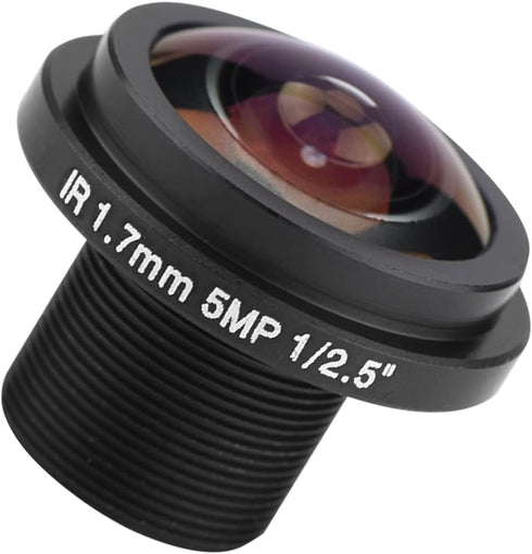 M12 Wide Angle Lens 3×3×3 5Mp Fisheye Security Camera Lens, 1.7Mm Length 185 CCTV Lens for Fisheye Security Cam