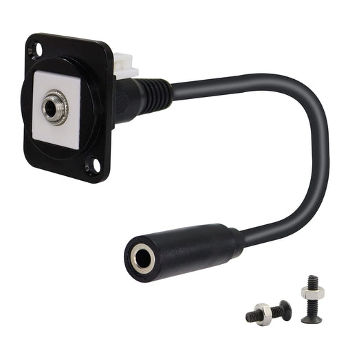 QIANRENON TRS 1/8 Stereo Panel Connector, 3.5mm Female to Female Coupler, XLR Panel Mount for Stereo Speakers