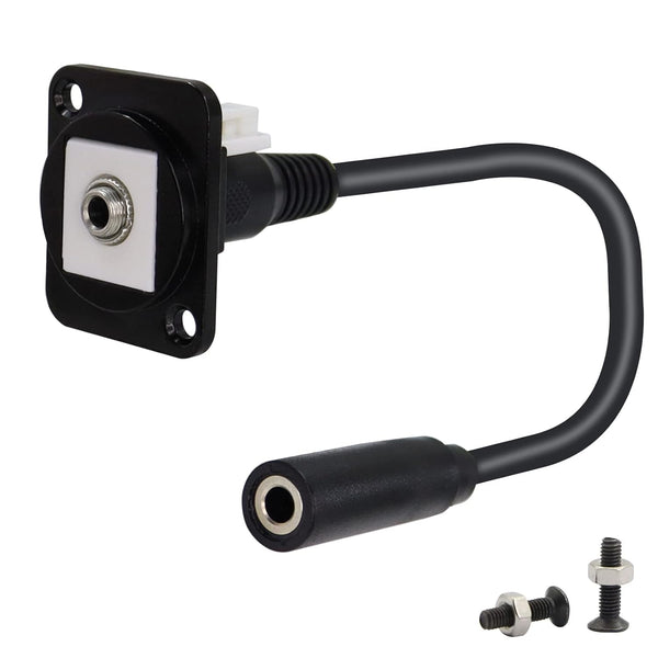 QIANRENON TRS 1/8 Stereo Panel Connector, 3.5mm Female to Female Coupler, XLR Panel Mount for Stereo Speakers