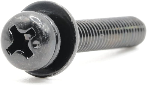 Replacement Screws, 1 Set of Metric Screws (Model RS-198456), Pan Head - Philips Drive - Black Plated (Pack of 4)