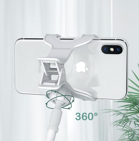 Gooseneck Phone Holder for Bed or Desk, Flexible Long Arm & Clamp, Headboard Phone Mount for iPhone or Mobile Phone