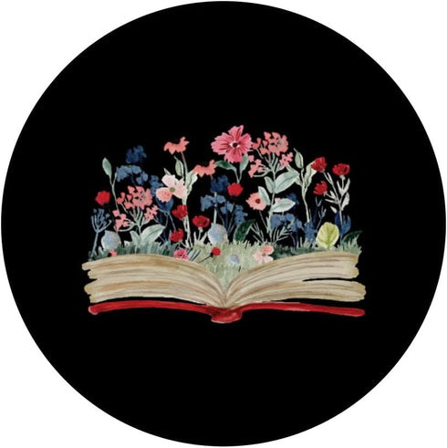 Flower Bookworm Avid Reader Gift, Floral Book Reading Nerd PopSockets Standard PopGrip