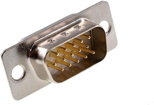 Oiyagai 10 Sets DB15 VGA Male Connector Kit, HD15 Solder Cup with Plastic Hoods, 15-Pin D-Sub Plug