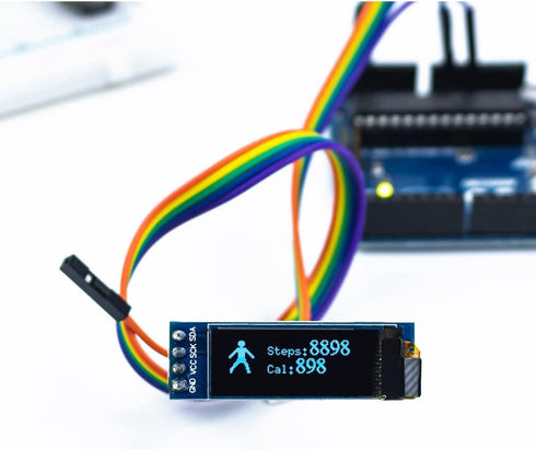 Hosyond 5 0.91 Inch I2C 3.3V~5V Pcs IIC OLED Display Module OLED Screen DC Compatible with Arduino Raspberry PI (Blue