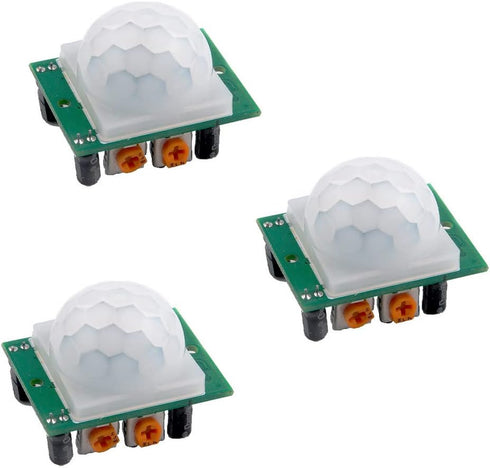 HC-SR501 PIR Motion Sensor Detector - Infrared Motion Sensor, Adjustable Delay, Dual Trigger Modes (Pack of 3pcs)
