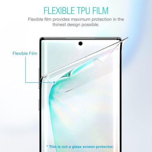3 Pack HD Anti-Scratch Screen Protector for Galaxy Note 10 Plus/5G (2019) - Case Friendly TPU Film - Samsung Compatible