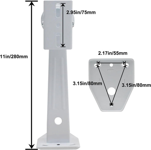 Mini Projector Wall Mount Security Camera Bracket, 1/4 Screw Head Wall Mount for Projector and Webcam Housing (White)