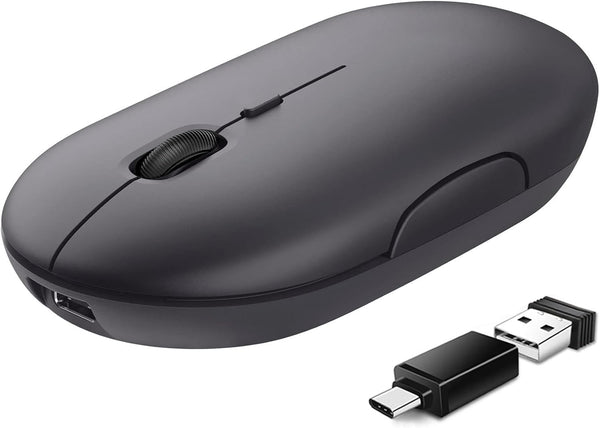 Bluetooth Wireless USB C Mouse, Rechargeable Silent Mouse for Mac/Laptop/Computer