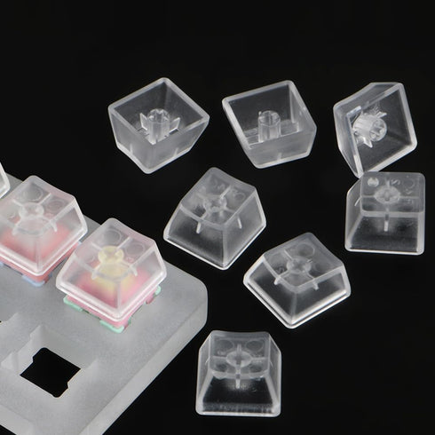 20 pcs Keycaps Replacement DIY Crystal Not Transparent Profile Blank Backlit Accessory for Mechanical Professional