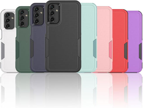 Samsung Galaxy A15 5G Case, Dual Layer Protective Heavy Duty Cell Phone Cover with Screen Protector, Military